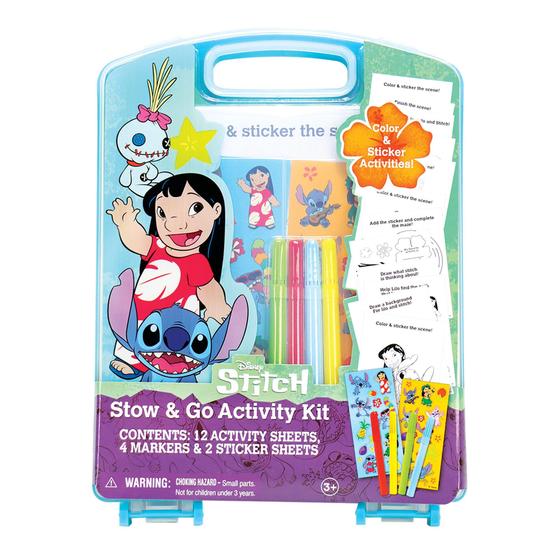 Imagem de Kit de atividades Tara Toys Stitch Stow & Go com 12 folhas de atividades