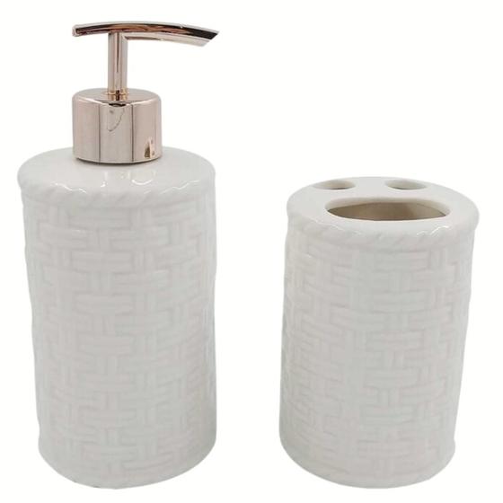Imagem de Kit de Banheiro 2 Peças Porcelana Rose Gold