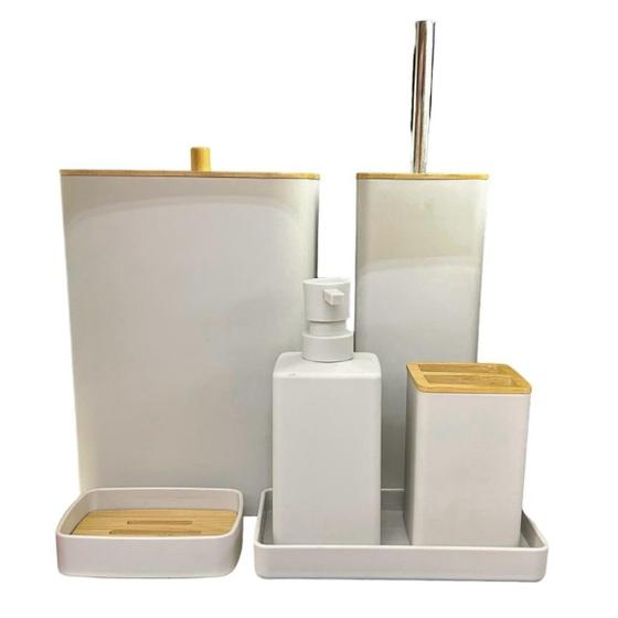 Imagem de Kit de Banheiro completo de Luxo Branco com 6pcs