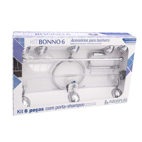 Imagem de Kit de Banheiro Linha Bonno 6 peças Cromado Cristal