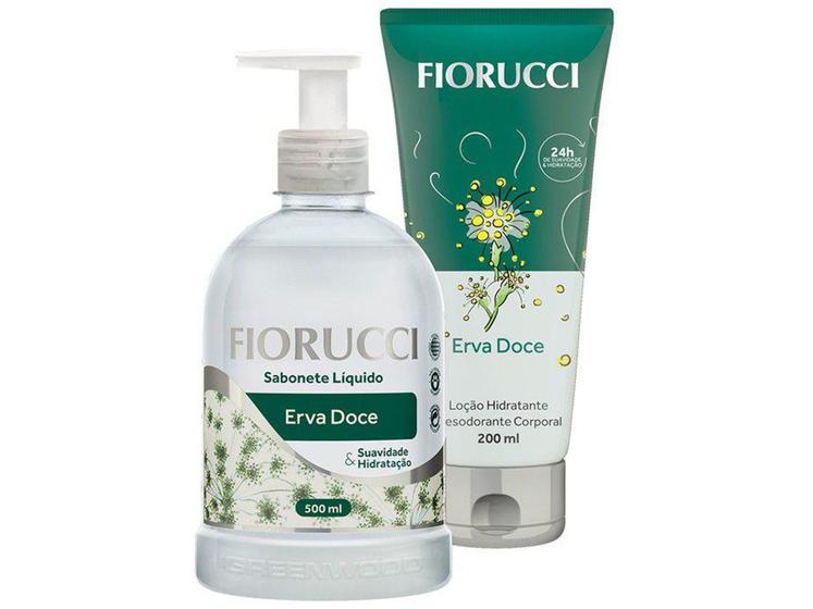 Imagem de Kit de Banho Fiorucci Erva Doce  - Sabonete Líquido e Loção Hidratante