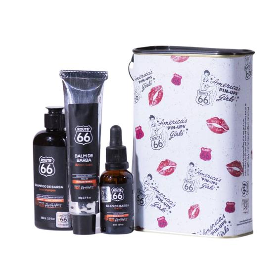 Imagem de Kit de Barba Com Óleo, Balm, Shampoo Lata e Bag - Pin Ups