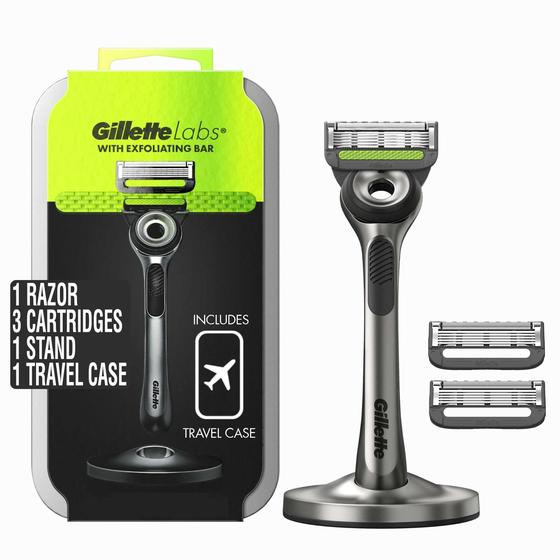 Imagem de Kit de barbear Gillette Labs com barra esfoliante para homens