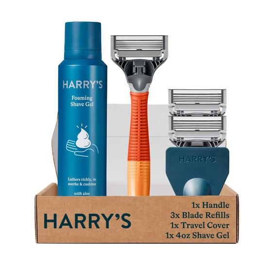 Imagem de Kit de barbear Harry's Razors para homens com cabo de barbear e 3 lâminas