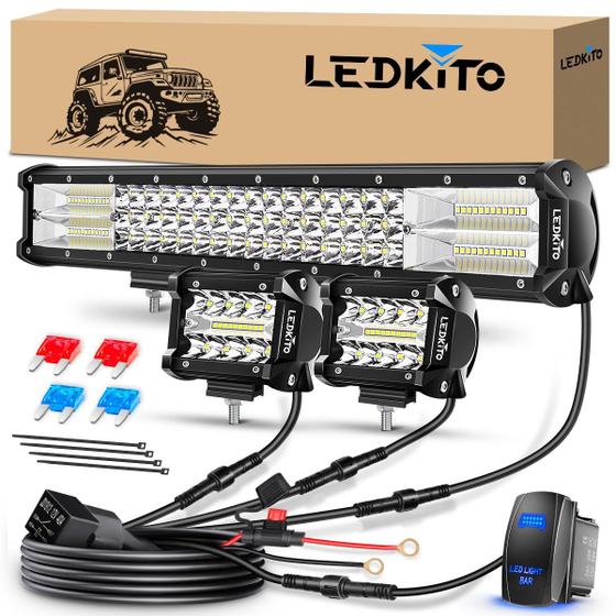 Imagem de Kit de barras de luz LED e cápsulas LEDKITO de 20 polegadas para Off Road