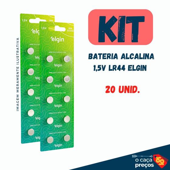 Imagem de Kit de Bateria Alcalina 1,5V LR44 ELGIN