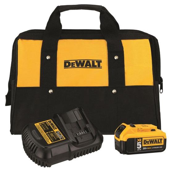 Imagem de Kit de bateria e carregador DEWALT 20V MAX 5.0Ah com bolsa