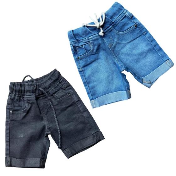 Imagem de Kit de Bermudas Jeans e Sarja Infantil Menino