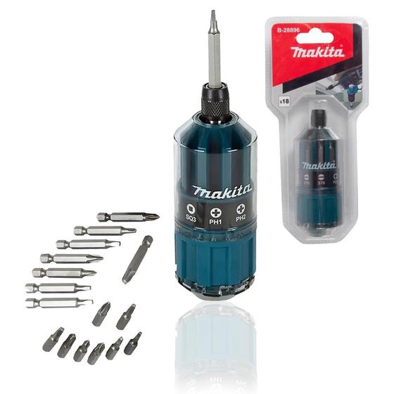 Imagem de Kit de Bits Com 18 Peças Makita B-28896 Para Parafusadeiras