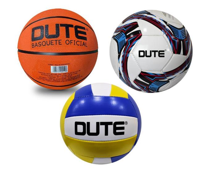 Imagem de Kit de Bolas de Futebol Volei e Basquete Educação Fisica