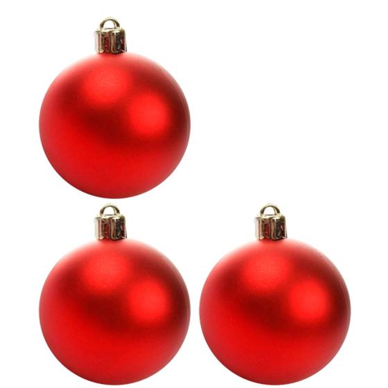 Imagem de Kit De Bolas De Natal Vermelha 15CM Grande Para Arvore De Natal - Bolinhas De Natal Gigantes