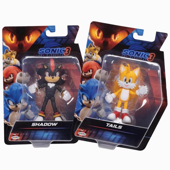 Imagem de Kit de Boneco Articulado Shadow e Tails 12cm Sonic 3 O Filme