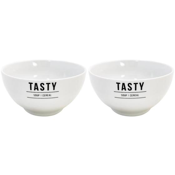 Imagem de Kit De Bowls Em Porcelana Para Cereais Sobremesas Branco Com 2 Unidades