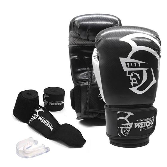 Imagem de Kit de Boxe/Muay Thai Pretorian Elite Training - Preto/Prata