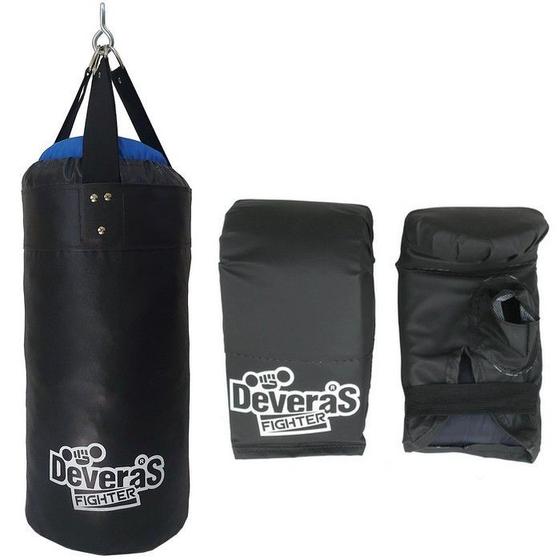Imagem de kit de boxe saco de pancada profissional cheio + par de luvas bate saco luva de boxe - saco de boxe 60 cm