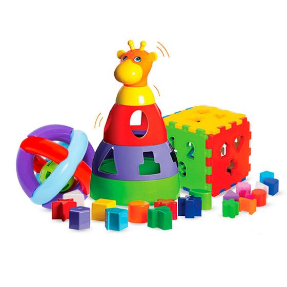 Imagem de Kit de Brinquedos Educativos Bebês Menino e Menina 1 ano