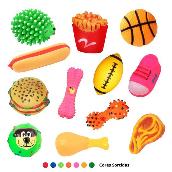 Imagem de Kit de Brinquedos Para Cachorro 4 Uni Mordedores Com Apito