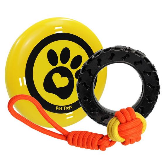 Imagem de kit de brinquedos resistentes cães de médio e grande porte