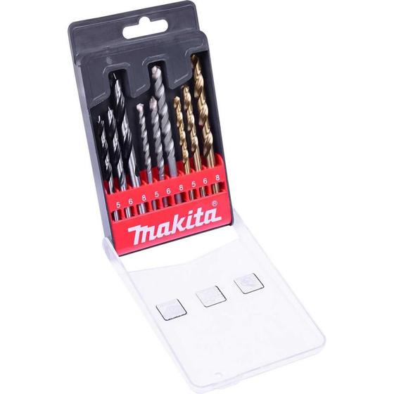 Kit de Brocas Misto Makita Helic com 9 Peças Menor preço em Kit de Brocas Misto Makita Helic com 9 Peças