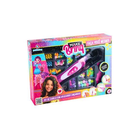 Imagem de Kit De Cabelo Com Aplicador De Miçangas Polibrinq