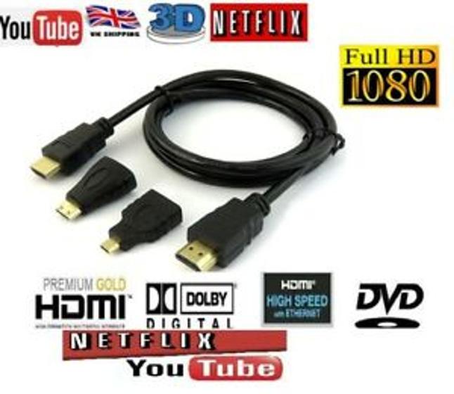 Imagem de Kit de cabo hdmi ,micro e mini  - Xtrad