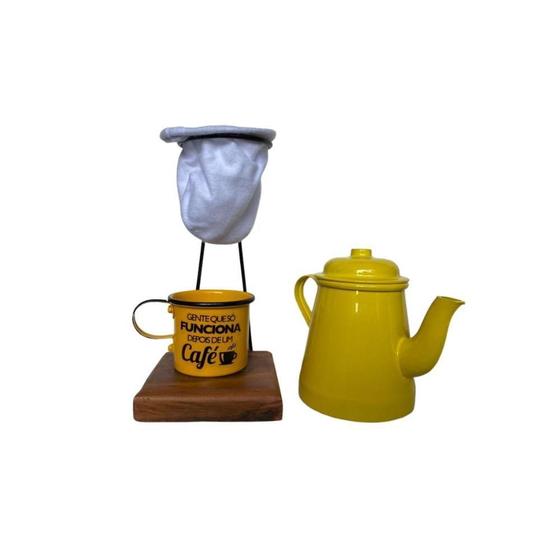 Imagem de Kit De Café Coado Individual Com Bule Amarelo - Demolição