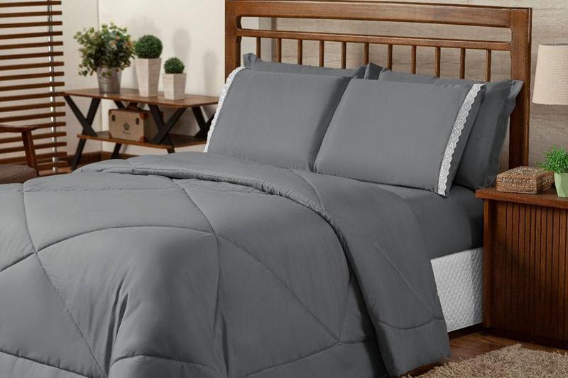 Kit de Cama Completo Casal Queen 6 Peças Com Cobertor e Lençol Menor preço em Kit de Cama Completo Casal Queen 6 Peças Com Cobertor e Lençol