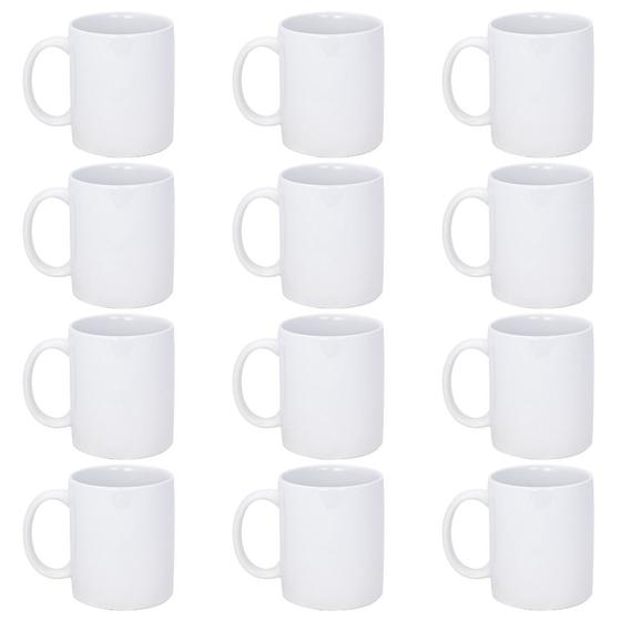 Imagem de Kit De Canecas De Porcelana 330ml Para Sublimação Branca Com 24 Unidades