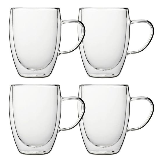 Imagem de Kit De Canecas Para Café Com Parede Dupla 350ml Com 4 Unidades