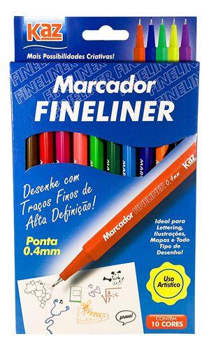 Imagem de Kit de Canetas Fine Liner Ponta Fina 4mm: 10 Cores Coloridas