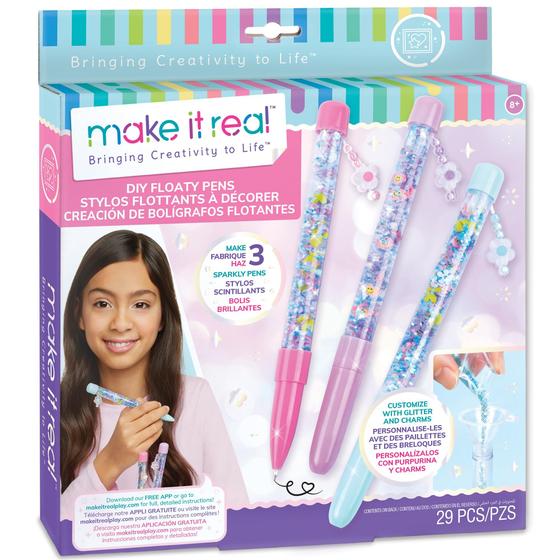 Imagem de Kit de Canetas Flutuantes DIY Make It Real Create - 3 Canetas com Glitter (8+)