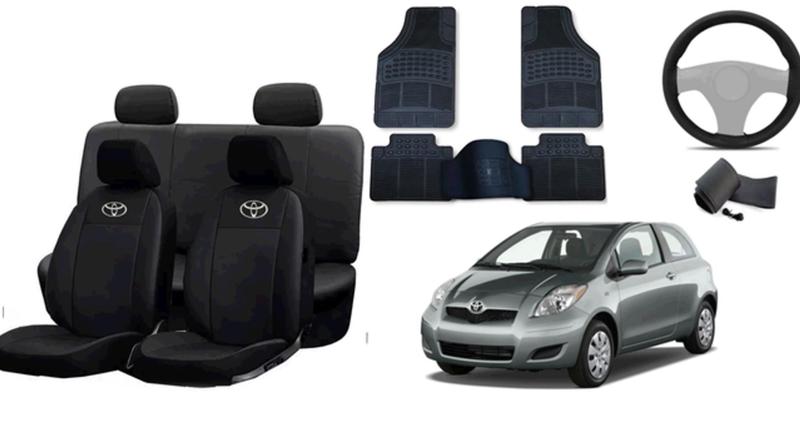 Imagem de Kit de Capa de Couro para Yaris 05-12 + Tapetes e Capa de Volante Personalizada