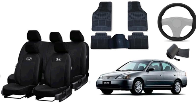 Imagem de Kit de Capa de Couro + Tapetes Personalizados para Honda Civic 99-06