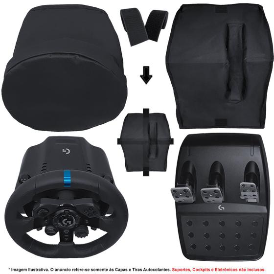 Imagem de Kit de Capas Protetoras p/ Volante, Base e Pedais G25 G27 G29 G920 G923 Simulador Gamer Logitech