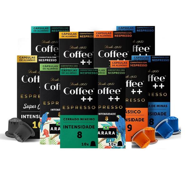 Imagem de Kit de Cápsulas de Café Coffee Mais, compatível com Nespresso, contém 100 cápsulas