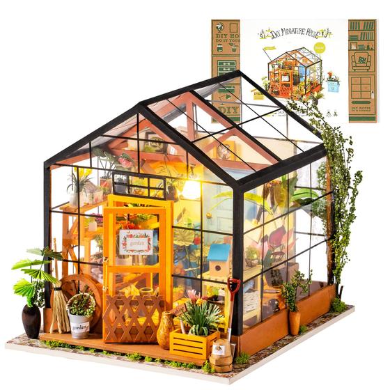 Imagem de Kit de casa de bonecas em miniatura DIY Rolife Green House com móveis