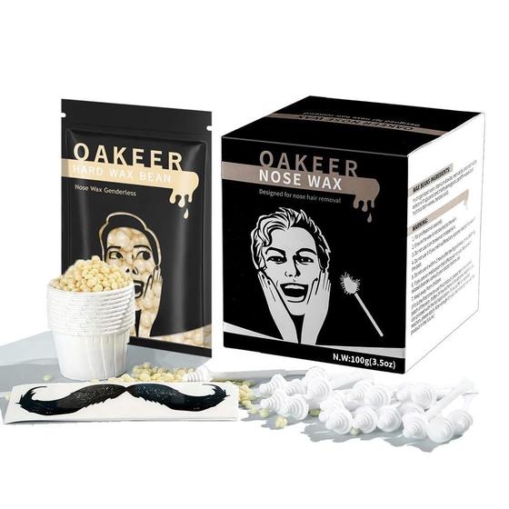 Imagem de Kit de cera nasal OAKEER, removedor de pelos nasais para homens e mulheres