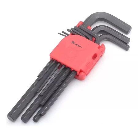 Imagem de Kit De Chave Allen Longa 1,5 À 10,0mm Reforçado Com 9 Peças