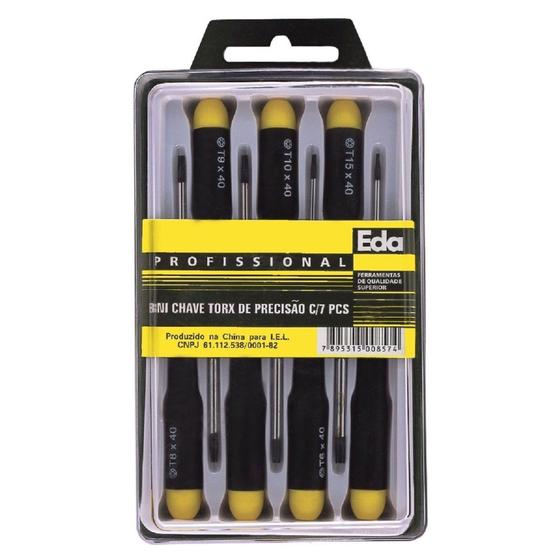 Imagem de Kit de Chave de Precisão Eda Torx  7 Peças Ref. 8NI - Importadora Eda