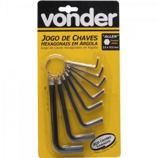 Imagem de Kit de Chaves Hexagonais com 8 PC ALLEN Vonder