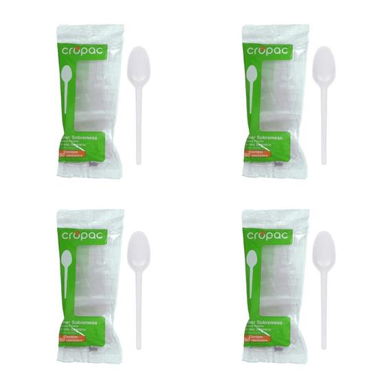Kit de Colher para Sobremesa 12,2cm Branca Cropac 4 Pacotes com 50 ...