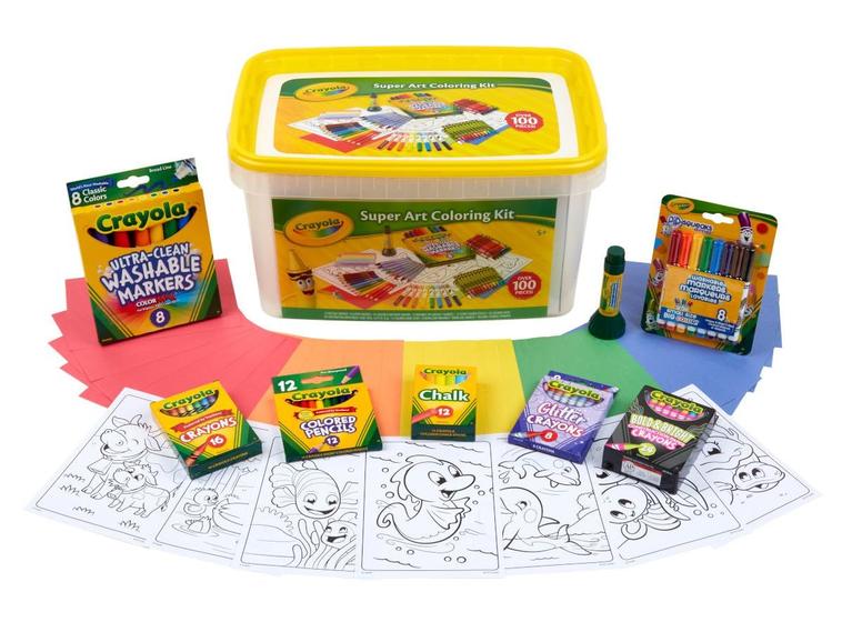 Imagem de Kit de Colorir Crayola Super Art - Mais de 100 Peças com Banheira de Armazenamento