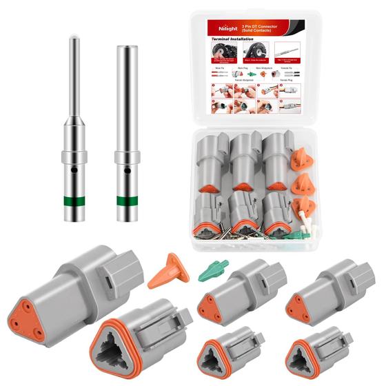Imagem de Kit de Conectores Nilight 3 PIN DT - 3 Conjuntos à Prova d'Água IP67