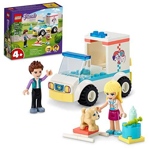 Imagem de Kit de construção LEGO Friends Pet Clinic Ambulance 41694 presente de aniversário para crianças vem com kit veterinário infantil conjunto de brinquedos de resgate de animais para crianças de 4 anos ou mais (54 peças)