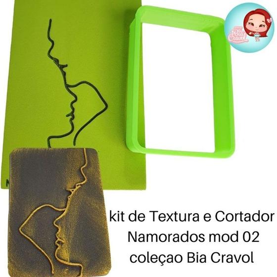 Imagem de Kit de Cortador e Textura - Namorados Mod 02 - Coleção Bia Cravol