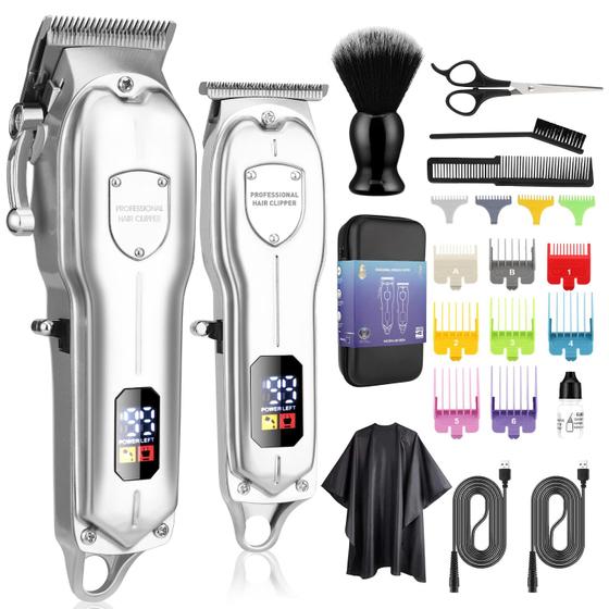 Imagem de Kit de cortadores e aparadores de cabelo Karrte Professional Silver