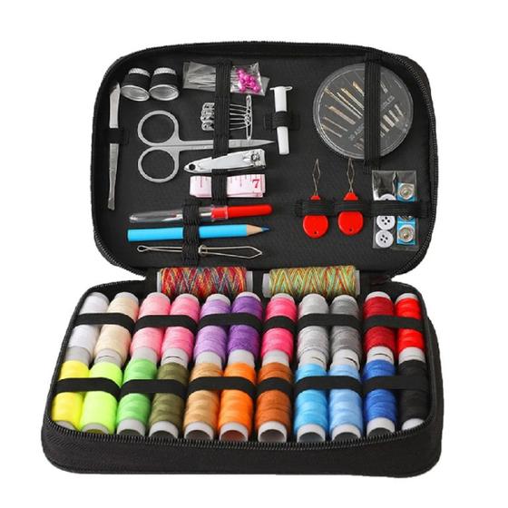 Imagem de Kit de costura completo com 96 pcs para reparo com estojo