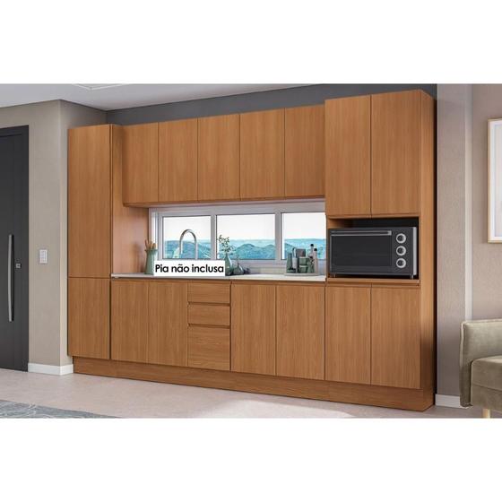 Imagem de Kit de Cozinha Completa 7 Peças Ciela (2Aéreos+2Balcões+2Paneleiros+1Complemento) C7P84 Canela - Kappesberg