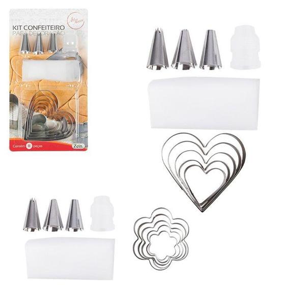 Imagem de Kit De Cozinha Para Confeitar Doces Aço Inox 11 Pcs - ZEIN IMP.