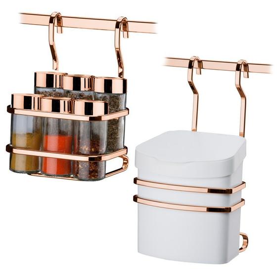 Kit De Cozinha Suporte Com Lixeira + Porta Temperos P/ Barra Menor preço em Kit De Cozinha Suporte Com Lixeira + Porta Temperos P/ Barra